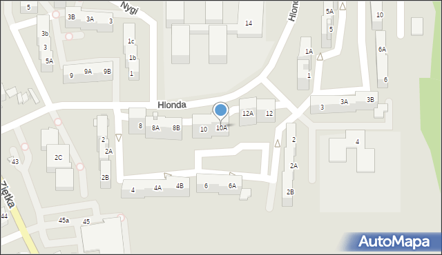 Mysłowice, Hlonda Augusta, ks. kard. Prymasa, 10A, mapa Mysłowice