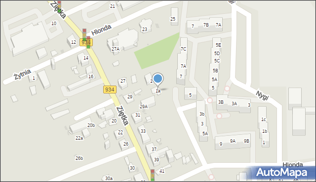 Mysłowice, Hlonda Augusta, ks. kard. Prymasa, 1a, mapa Mysłowice