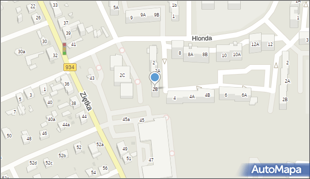 Mysłowice, Hlonda Augusta, ks. kard. Prymasa, 2B, mapa Mysłowice