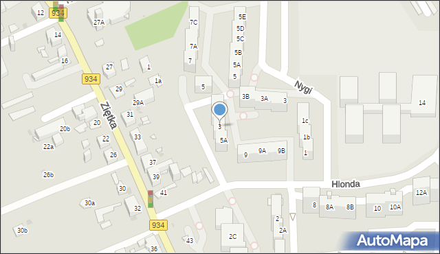 Mysłowice, Hlonda Augusta, ks. kard. Prymasa, 3, mapa Mysłowice