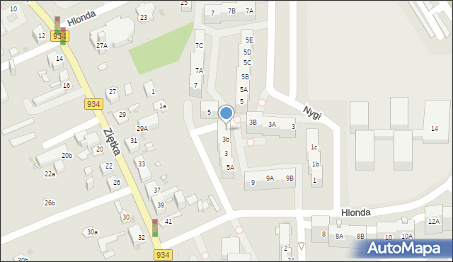 Mysłowice, Hlonda Augusta, ks. kard. Prymasa, 3c, mapa Mysłowice