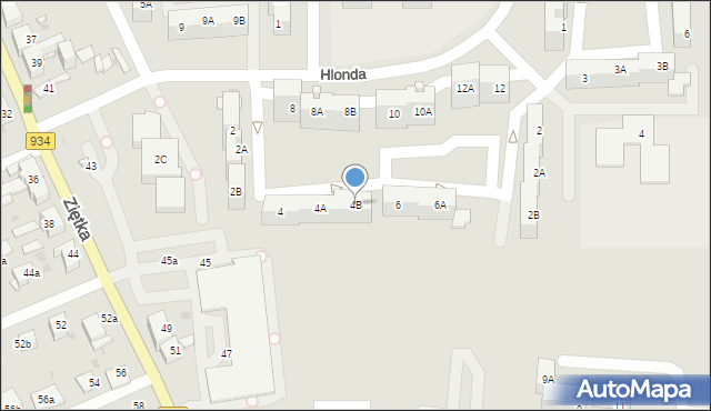 Mysłowice, Hlonda Augusta, ks. kard. Prymasa, 4B, mapa Mysłowice