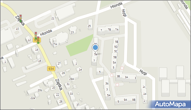 Mysłowice, Hlonda Augusta, ks. kard. Prymasa, 7A, mapa Mysłowice