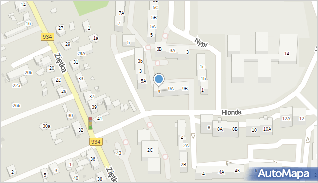 Mysłowice, Hlonda Augusta, ks. kard. Prymasa, 9, mapa Mysłowice