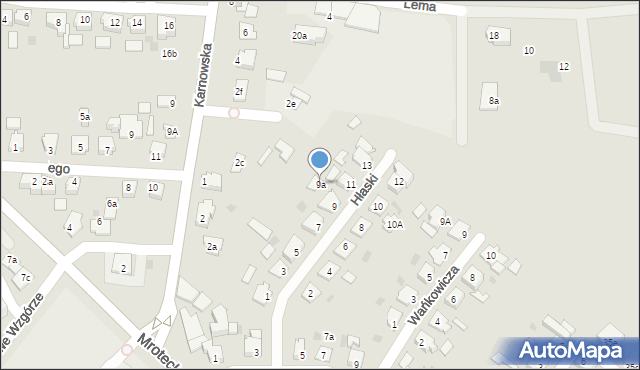 Nakło nad Notecią, Hłaski Marka, 9a, mapa Nakło nad Notecią