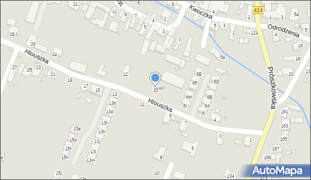 Opole, Hlouszka Wincentego, 10, mapa Opola