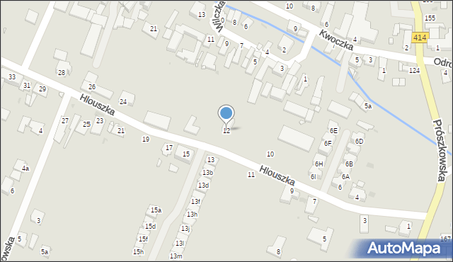 Opole, Hlouszka Wincentego, 12, mapa Opola