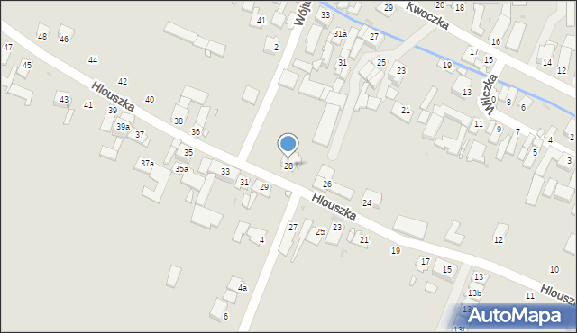 Opole, Hlouszka Wincentego, 28, mapa Opola