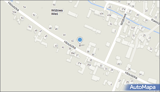 Opole, Hlouszka Wincentego, 40, mapa Opola