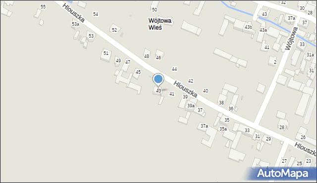 Opole, Hlouszka Wincentego, 43, mapa Opola