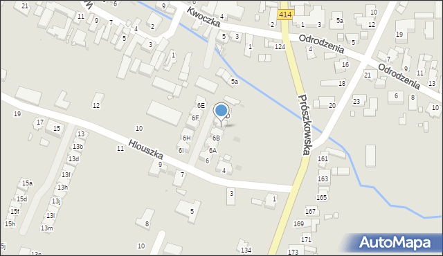 Opole, Hlouszka Wincentego, 6C, mapa Opola