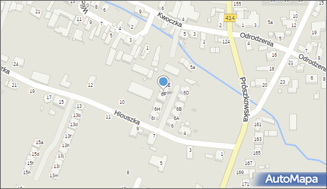 Opole, Hlouszka Wincentego, 8c, mapa Opola