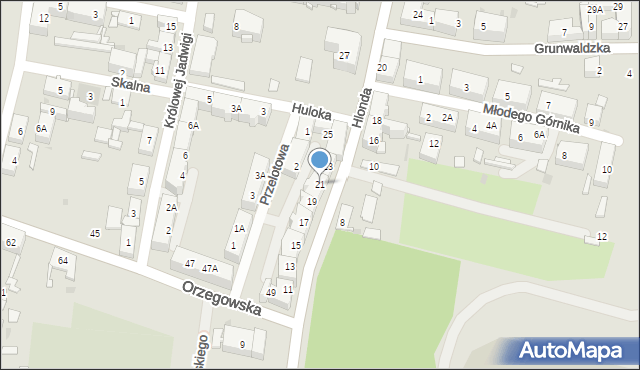 Ruda Śląska, Hlonda Augusta, ks. kard. Prymasa, 21, mapa Rudy Śląskiej