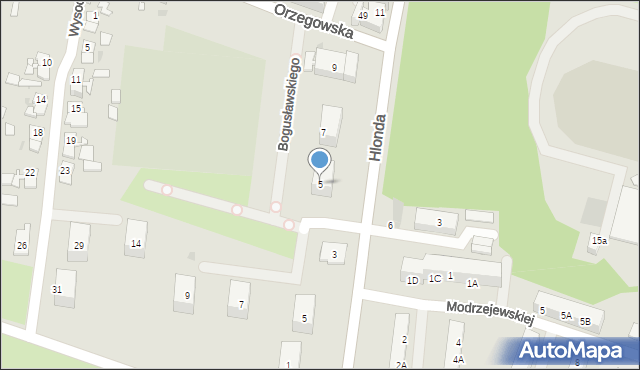 Ruda Śląska, Hlonda Augusta, ks. kard. Prymasa, 5, mapa Rudy Śląskiej