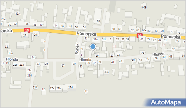 Suchań, Hlonda Augusta, ks. kard. Prymasa, 16a, mapa Suchań