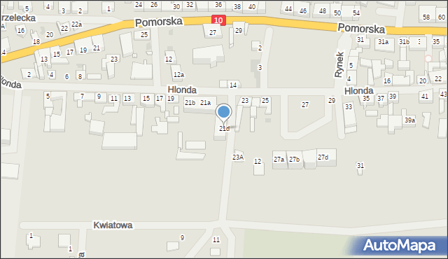 Suchań, Hlonda Augusta, ks. kard. Prymasa, 21d, mapa Suchań