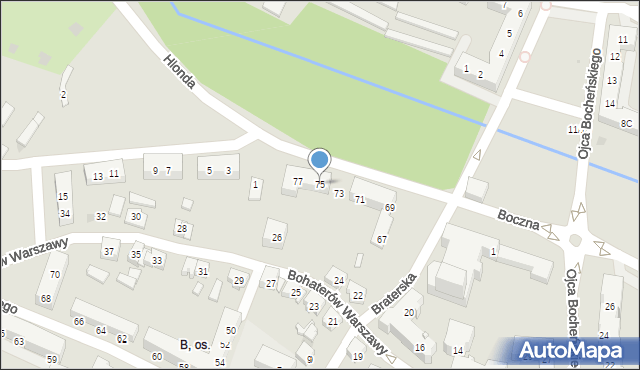 Tychy, Hlonda Augusta, ks. kard. Prymasa, 75, mapa Tychów