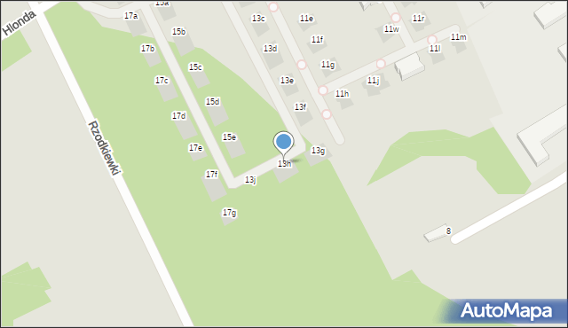 Warszawa, Hlonda Augusta, ks. kard. Prymasa, 13h, mapa Warszawy