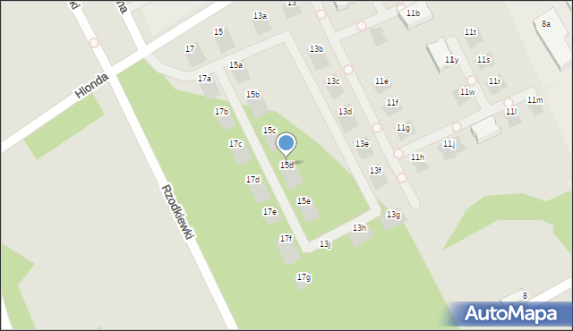Warszawa, Hlonda Augusta, ks. kard. Prymasa, 15d, mapa Warszawy