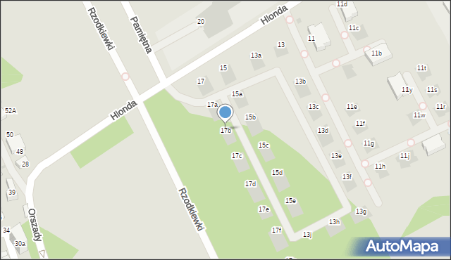 Warszawa, Hlonda Augusta, ks. kard. Prymasa, 17b, mapa Warszawy