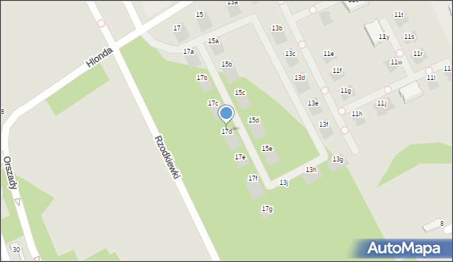 Warszawa, Hlonda Augusta, ks. kard. Prymasa, 17d, mapa Warszawy
