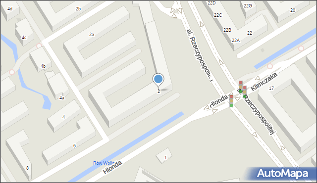 Warszawa, Hlonda Augusta, ks. kard. Prymasa, 2, mapa Warszawy