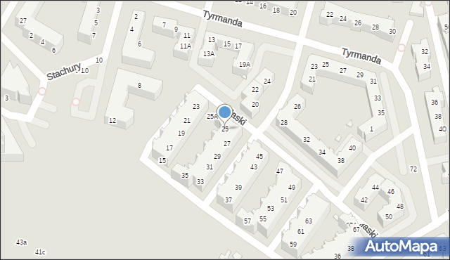 Wrocław, Hłaski Marka, 25, mapa Wrocławia