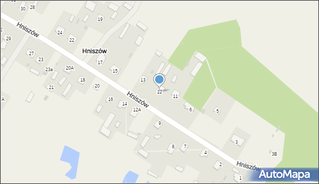Hniszów, Hniszów, 12, mapa Hniszów