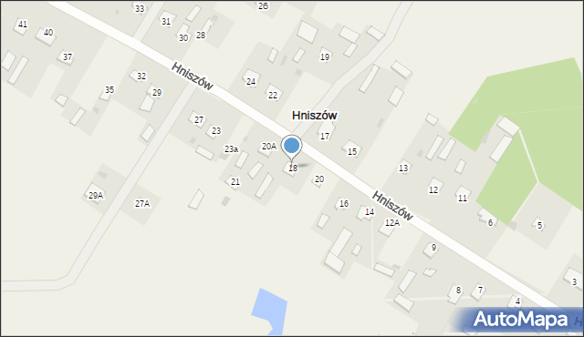 Hniszów, Hniszów, 18, mapa Hniszów