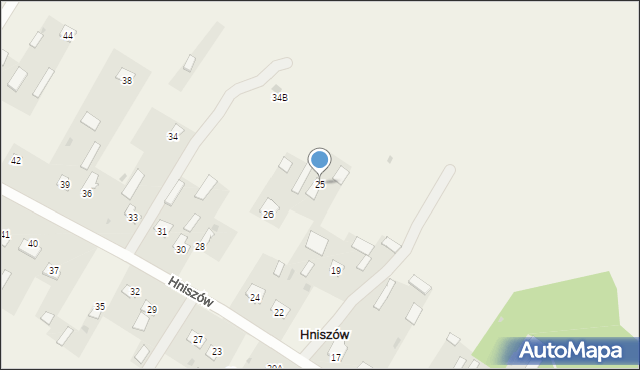 Hniszów, Hniszów, 25, mapa Hniszów