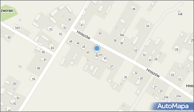 Hniszów, Hniszów, 41, mapa Hniszów