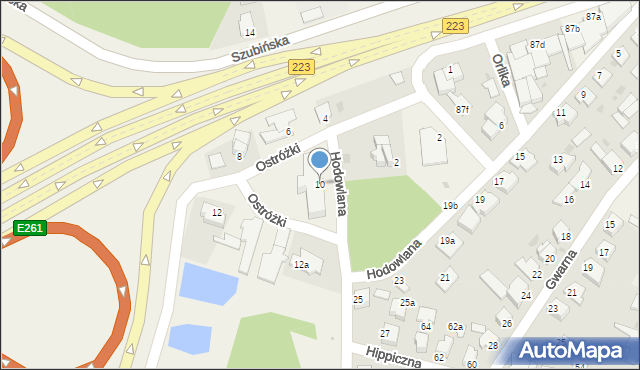 Białe Błota, Hodowlana, 10, mapa Białe Błota