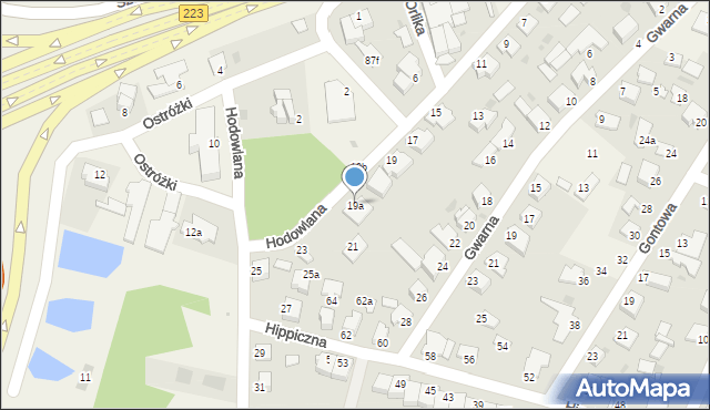 Białe Błota, Hodowlana, 19a, mapa Białe Błota