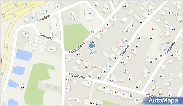 Białe Błota, Hodowlana, 21, mapa Białe Błota