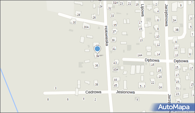 Bielsk Podlaski, Hołowieska, 34, mapa Bielsk Podlaski