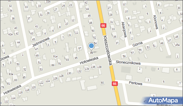 Bielsk Podlaski, Hołowieska, 99, mapa Bielsk Podlaski