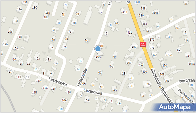 Bytom, Holeczków Franciszka i Wawrzyńca, 10A, mapa Bytomia