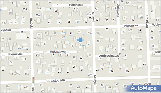Chełm, Hołyszowej Pauliny, 11, mapa Chełma