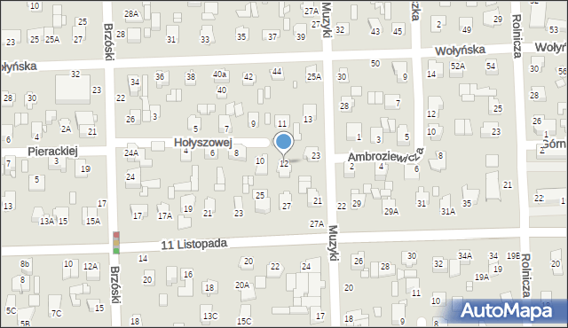 Chełm, Hołyszowej Pauliny, 12, mapa Chełma