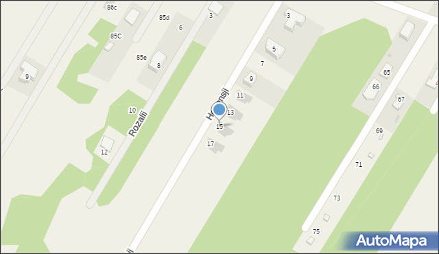 Dosin, Hortensji, 15, mapa Dosin