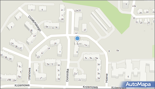 Gdańsk, Hoene Emilii, 7c, mapa Gdańska