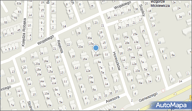 Gdańsk, Horeszków, 11a, mapa Gdańska