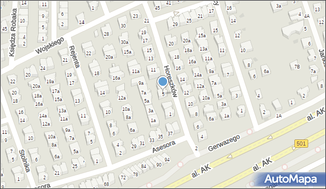 Gdańsk, Horeszków, 5, mapa Gdańska