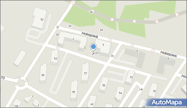 Gdańsk, Hokejowa, 2f, mapa Gdańska