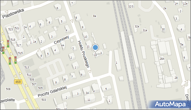 Gdańsk, Hołdu Pruskiego, 12, mapa Gdańska