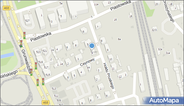 Gdańsk, Hołdu Pruskiego, 4, mapa Gdańska