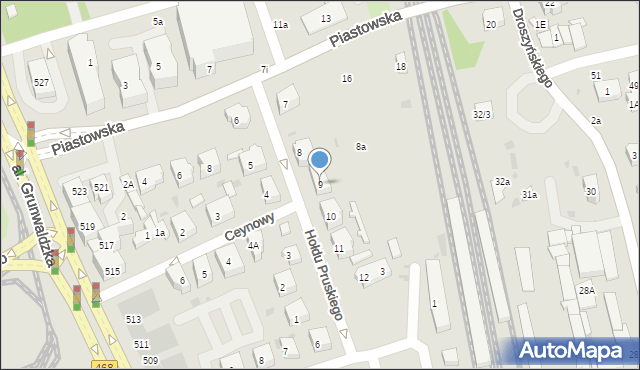 Gdańsk, Hołdu Pruskiego, 9, mapa Gdańska