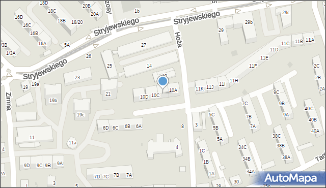 Gdańsk, Hoża, 10B, mapa Gdańska