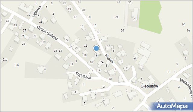 Giebułtów, Hojoła Józefa, ks., 5, mapa Giebułtów
