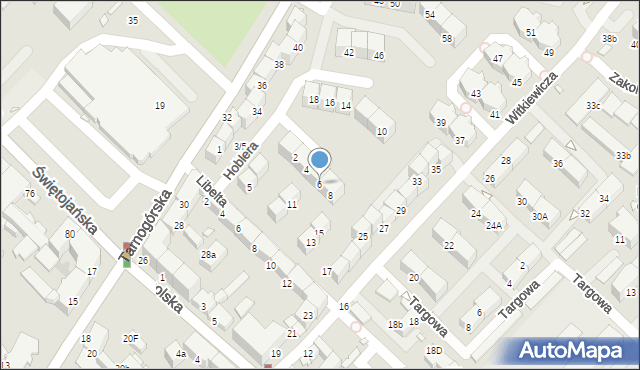 Gliwice, Hoblera Tadeusza, 6, mapa Gliwic